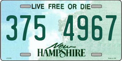 NH license plate 3754967