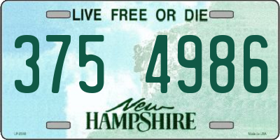 NH license plate 3754986