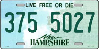 NH license plate 3755027