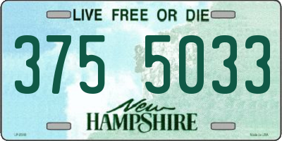 NH license plate 3755033