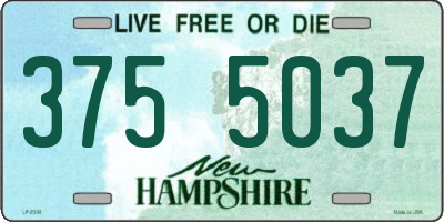 NH license plate 3755037