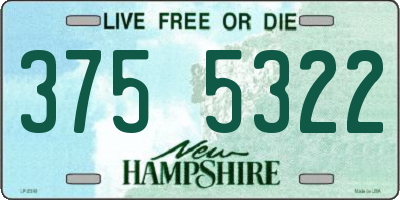 NH license plate 3755322