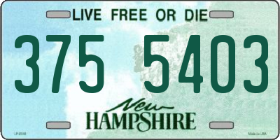 NH license plate 3755403