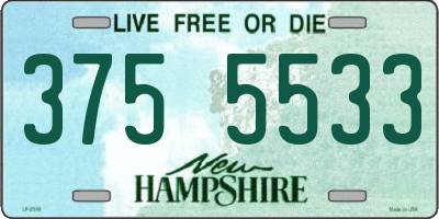 NH license plate 3755533