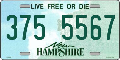NH license plate 3755567