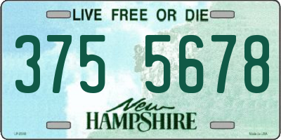 NH license plate 3755678