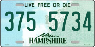 NH license plate 3755734