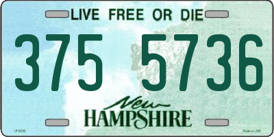 NH license plate 3755736