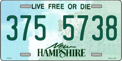 NH license plate 3755738