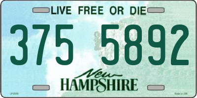 NH license plate 3755892