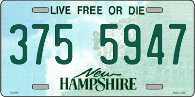 NH license plate 3755947