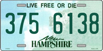 NH license plate 3756138