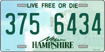 NH license plate 3756434