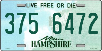 NH license plate 3756472