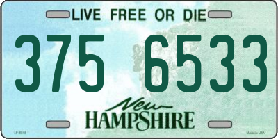 NH license plate 3756533