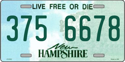 NH license plate 3756678