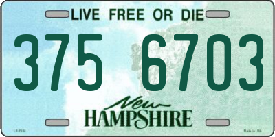 NH license plate 3756703