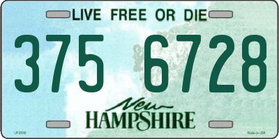 NH license plate 3756728