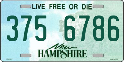 NH license plate 3756786
