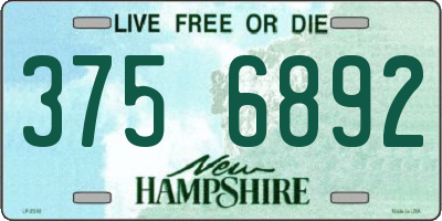 NH license plate 3756892