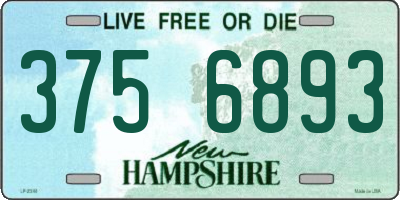 NH license plate 3756893