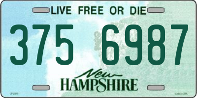 NH license plate 3756987