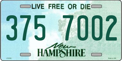 NH license plate 3757002