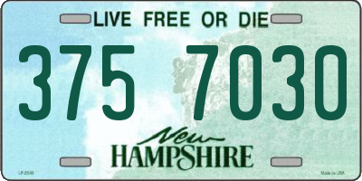 NH license plate 3757030