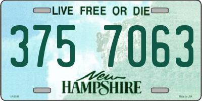 NH license plate 3757063