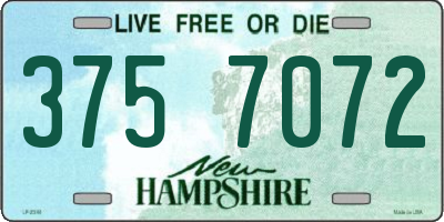 NH license plate 3757072