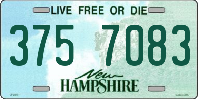 NH license plate 3757083