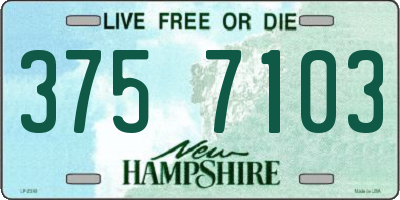 NH license plate 3757103