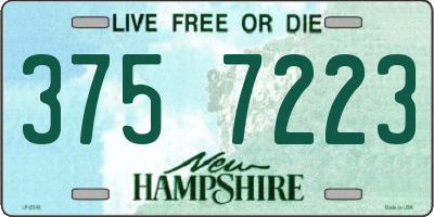 NH license plate 3757223