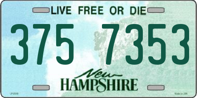 NH license plate 3757353