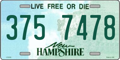 NH license plate 3757478