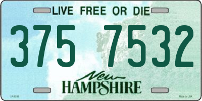 NH license plate 3757532