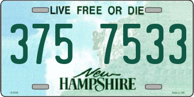 NH license plate 3757533