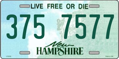 NH license plate 3757577