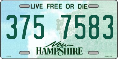 NH license plate 3757583