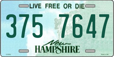 NH license plate 3757647