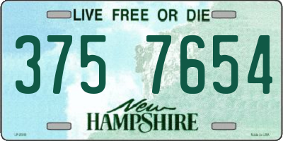 NH license plate 3757654