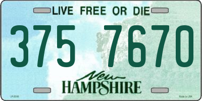NH license plate 3757670