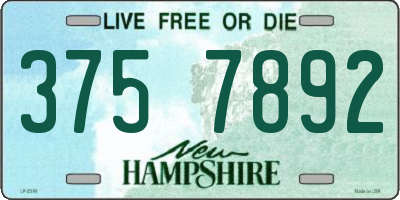 NH license plate 3757892