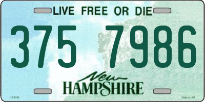 NH license plate 3757986