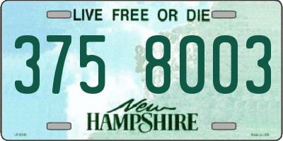 NH license plate 3758003
