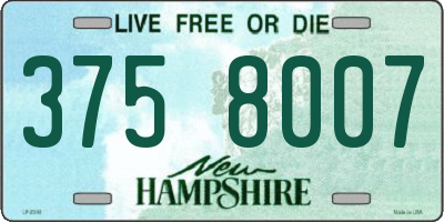 NH license plate 3758007