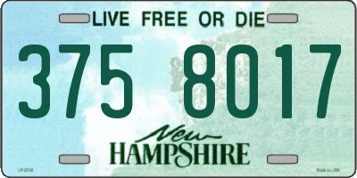 NH license plate 3758017