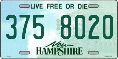 NH license plate 3758020