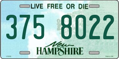 NH license plate 3758022