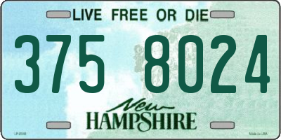 NH license plate 3758024